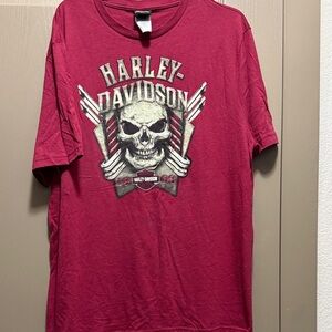 Harley-Davidson Maroon Skull Graphic Tee